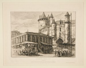 Le Grand Chatelet [vers 1780 nach einer früheren Zeichnung] von Charles Meryon