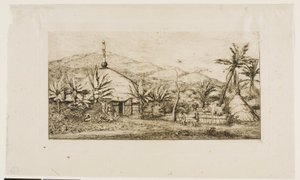 Neukaledonien: Große einheimische Hütte an der Straße von Balade nach Puépo, 1845