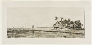 Ozeanien: Fischen, nahe Inseln mit Palmen in der Uea- oder Wallis-Gruppe, 1845