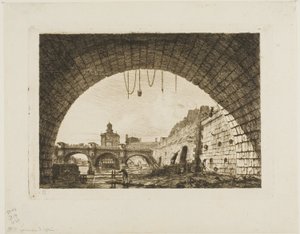 Pont-Neuf und die Samaritaine, gesehen unter dem ersten Bogen der Pont-au-Change, Paris von Charles Meryon
