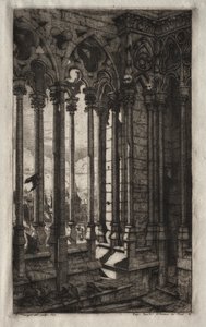 Radierungen von Paris: Die Galerie von Notre Dame