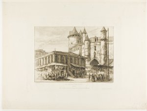 Das Grand Châtelet, Paris, ca. 1780, nach einer früheren Zeichnung von Charles Meryon