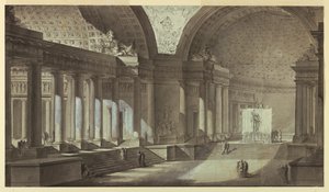 Architektonische Fantasie: Tempel der Athena Innenansicht von Charles Michel Ange Challe