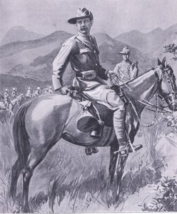 Brigadegeneral Lumer, aus After Pretoria: Der Guerillakrieg veröffentlicht von Harmsworth Bros Limited, 1901 von Charles Mills Sheldon