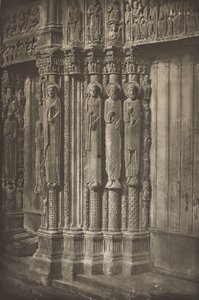 Kathedrale von Chartres. Rechte Tür des Königlichen Portals, Westseite, XII. Jahrhundert, vor Juli 1857