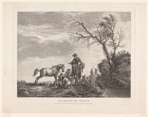 Reisende während eines Aufenthalts von Charles Nicolas Cochin (II)