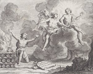 Apollo, Merkur und die Schäferinnen, Fabel X in La Motte, Fables Nouvelles, 1719