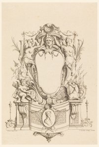 Entwurf für Kartusche aus "Cartouches Nouvellement Inventez" von Charles Nicolas Cochin the younger