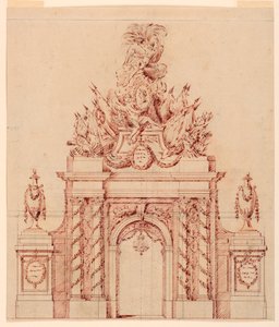 Entwurf für eine gemalte Dekoration zu Ehren eines französischen Generals, der Gouverneur eines Kronprinzen war