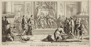 Hochzeit von Galla Placidia und Ataulf, König der Westgoten, Narbonne, 414 (Gravur) von Charles Nicolas II Cochin