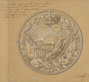 Entwurf für die Medaille zur Erinnerung an die Charta von 1830, 1830 von Charles Nicolas Odiot