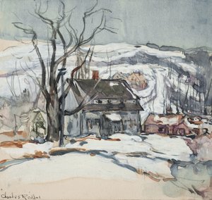 Haus und Baum im Winter