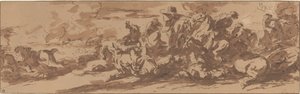 Kavallerieschlacht an einem Fluss von Charles Parrocel