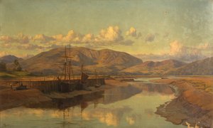 Alter Wigtown Quay und Cairnsmuir, ca. 1890 von Charles Parsons Knight