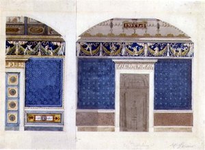 Entwurf für ein Empire-Palast-Interieur, ca. 1810 von Charles Percier