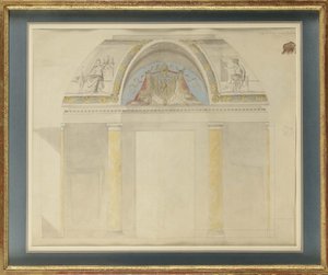 Studie für die Dekoration des Thrones im Palais des Tuileries von Charles Percier