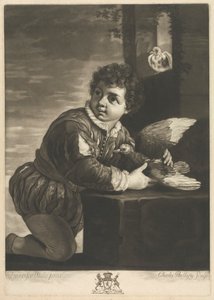 [Junge mit Vogel] von Charles Phillips