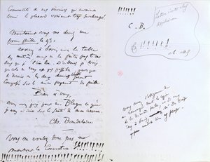 Letzte Seite eines Briefes an Baudelaire
