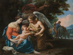 Ruhe auf der Flucht nach Ägypten, um 1640 von Charles Poërson