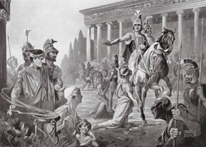 Alexander bei der Plünderung von Theben, 335 v. Chr. von Charles Rebel Stanton