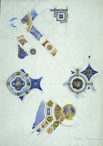 Deckendekoration, Certosa di Pavia, 1891 von Charles Rennie Mackintosh