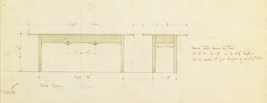 Entwurf für einen Esstisch und einen kleinen Tisch von Charles Rennie Mackintosh