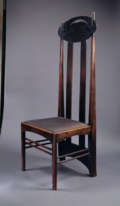 Hochlehnsessel entworfen für Miss Cranstons Argyle Street Tea Rooms, Glasgow, 1897 von Charles Rennie Mackintosh