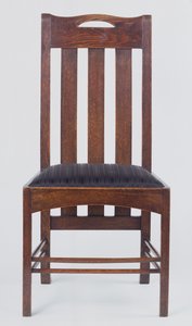 Seitenstuhl, eines von einem Paar, hergestellt für Miss Cranstons Argyle Street Tearooms, Glasgow, 1896 von Charles Rennie Mackintosh
