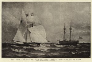 Das Rennen um den America Cup, die Cambria umrundet Sandy Hook von Charles Ricketts