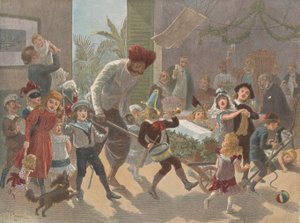 Der Weihnachtsbaumstamm in Indien — Das Eis hereinbringen, aus The Graphic Christmas Number