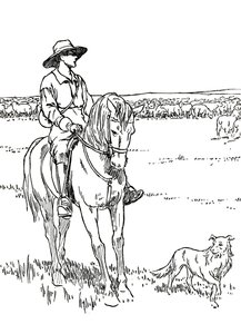 Eine Schafstation in Australien, 1912 von Charles Robinson