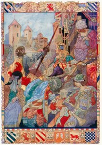 König Artus grüßt seine Königin, Guinevere von Charles Robinson