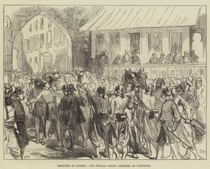 Skizzen in der Türkei, unser Spezialkünstler in Rustchuck verhaftet von Sir John Charles Robinson