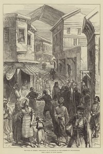 Der Krieg in der Türkei, Hinrichtung von Bulgaren auf den Straßen von Philippopolis von Sir John Charles Robinson