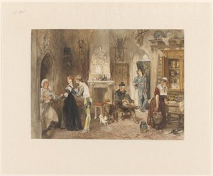 Bedienstete eines Schlosses in einem Vorzimmer vereint von Charles Rochussen