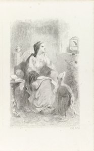 Helene schaut durch ein Fenster von Charles Rochussen