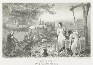 Landarbeit (Pflug und Brunnen aus dem elften Jahrhundert) von Charles Rochussen