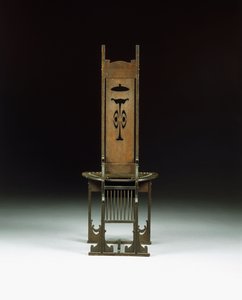 Ein Seitenstuhl mit durchbrochenem Design, ca. 1899 von Charles Rohlfs