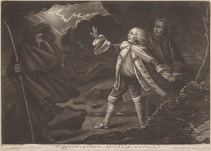 Mr. Garrick in der Rolle von König Lear - "König Lear", Akt III, Szene V