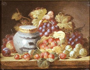 Stillleben mit Früchten und einem Ingwertopf von Charles Thomas Bale