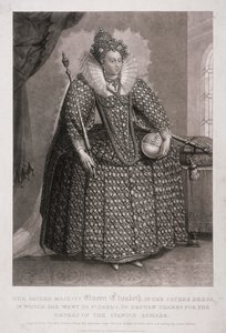 Königin Elizabeth I. mit Zepter und Reichsapfel von Charles Turner