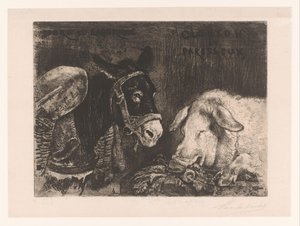 Esel und Schwein von Charles Verlat