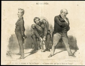 Illustration von Charles Vernier in Le Charivari - Präsident der Republik, Ministerium, Sessel (Symbol der Macht) - Napoleon III, Barrot Odilon, Minister, Faucher Leon