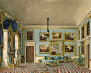 Der Blaue Samtraum im Buckingham House, graviert von Daniel Havell von Charles Wild