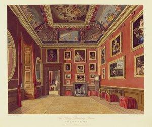 Das Ankleidezimmer des Königs, Windsor Castle, aus Royal Residences, graviert von W. J. Bennett, veröffentlicht von William Henry Pyne, 1816