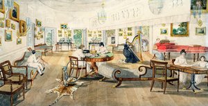 Das Sommerzimmer im Haus des Künstlers in Patna, Indien, 11. September 1824