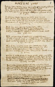 Gedicht von Charlotte Bronte. Autographenreine Kopie, mit Streichungen, des Gedichts 