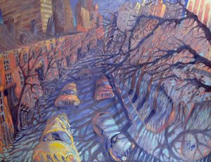 Wind auf dem Washington Square, New York City, 1988