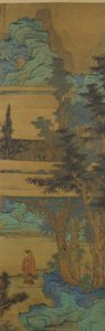Landschaft im Blau-Grün-Stil, datiert 1633 von Chen Hongshou
