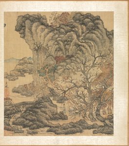 Reisende in einer Herbstlandschaft von Chen Hongshou